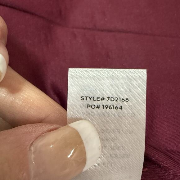 Lulus UNREAL CHARMER PLEATED DRESS Size L Burgundy Velvet Spaghetti Strap NEW - Picture 10 of 11